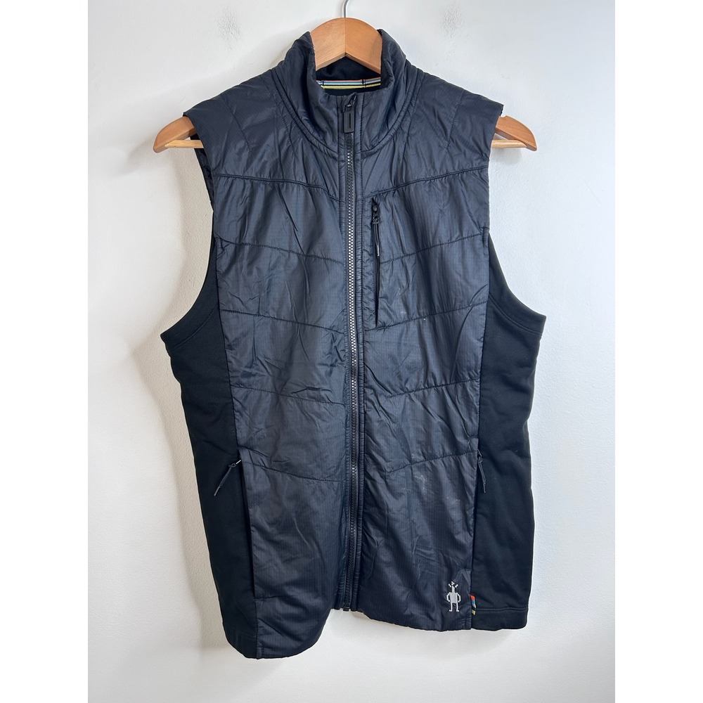 Smartwool Smartloft 60 Hybrid Vest Mens Medium Black Merino Wool Insulated Zip